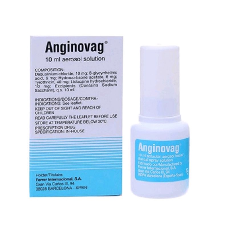 Dung dịch xịt họng Anginovag ⚡ Tặng quà ⚡ Chai 10ml Giúp giảm đau, rát họng