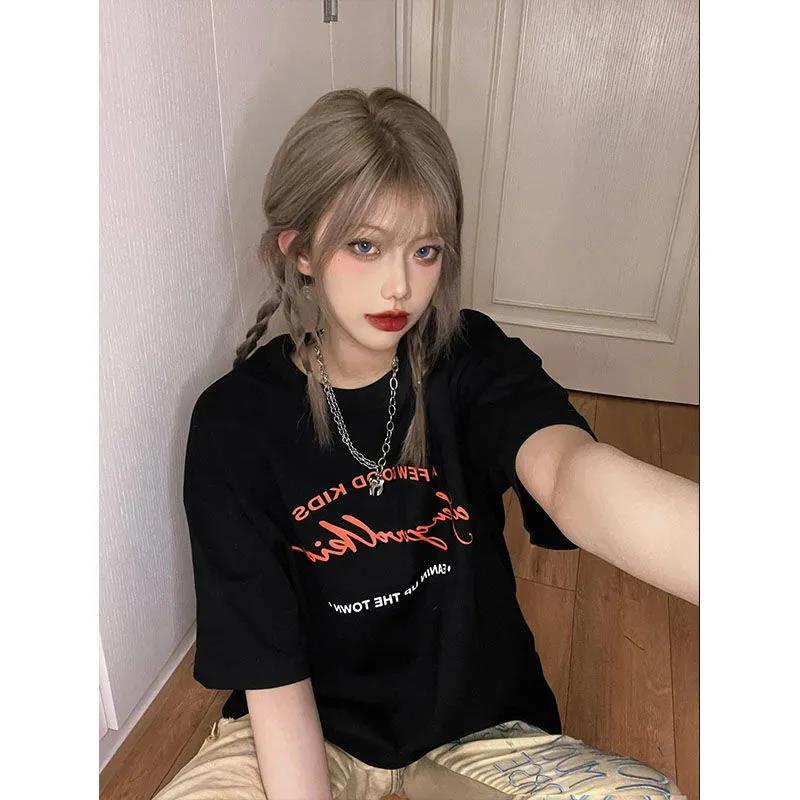 NRVP Áo Thun 100% Cotton Tay Ngắn Dáng Rộng Thời Trang Hàn Quốc Cho Nữ