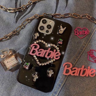Ốp điện thoại iPhone Barbie dễ thương đính đá - Barbie CASE