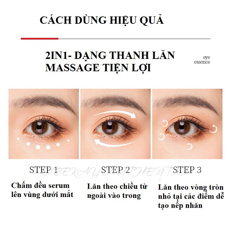 ( Set 10 Mặt Nạ )Tinh chất dưỡng mắt dạng lăn massage xóa quầng thâm, giảm nếp nhăn, làm sáng vùng mắt VENZEN chính hãng | BigBuy360 - bigbuy360.vn