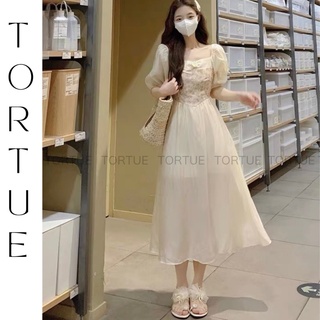 Váy đầm dài tiểu thư nhẹ nhàng cổ tích tay phồng phong cách cổ điển Retro Vintage Taobao mới 2022 V063