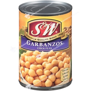 Đậu Gà (Garbanzo, Chickpeas Beans) Đóng Hộp S&W Premium, Hộp 439g (15.5 Oz.)