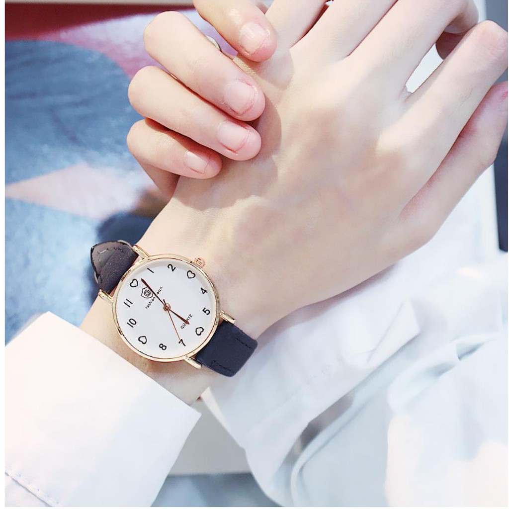 [QUÁ ĐẸP] ĐỒNG HỒ NỮ DÂY DA FASHION WATCH TRÁI TIM DỄ THƯƠNG