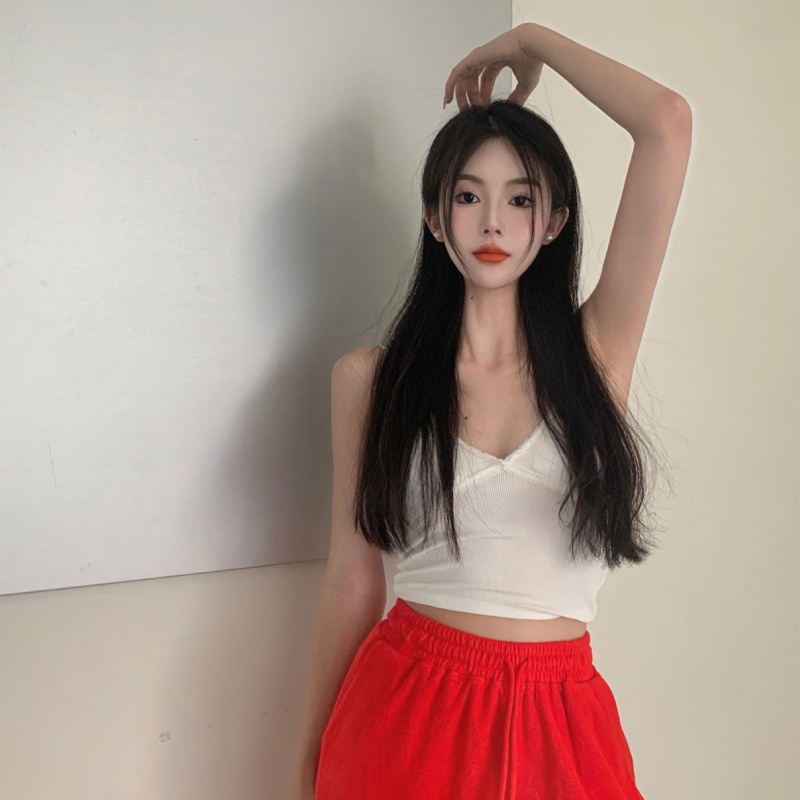 Áo Croptop Hai Dây Cổ Chữ V Hở Lưng Quyến Rũ Thời Trang Dành Cho Nữ