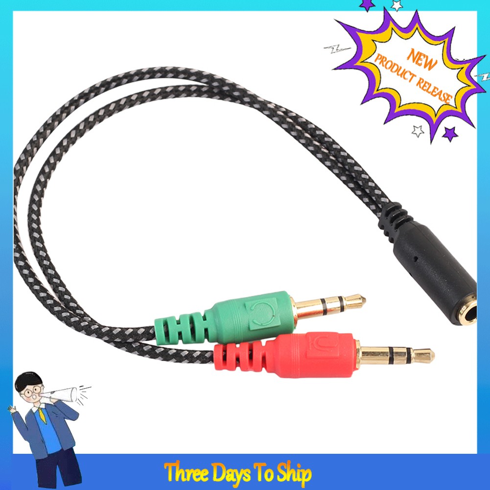 Dây Cáp Chia Âm Thanh 2 Đầu Cắm 3.5mm Sang 1 Đầu Cái Tiện Dụng