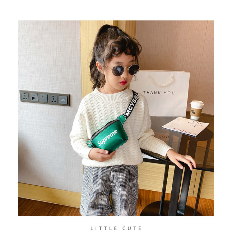 Túi đeo chéo vai bằng da PU in chữ Supreme Beg kanak-kanak thời trang Hàn Quốc dễ thương dành cho trẻ em