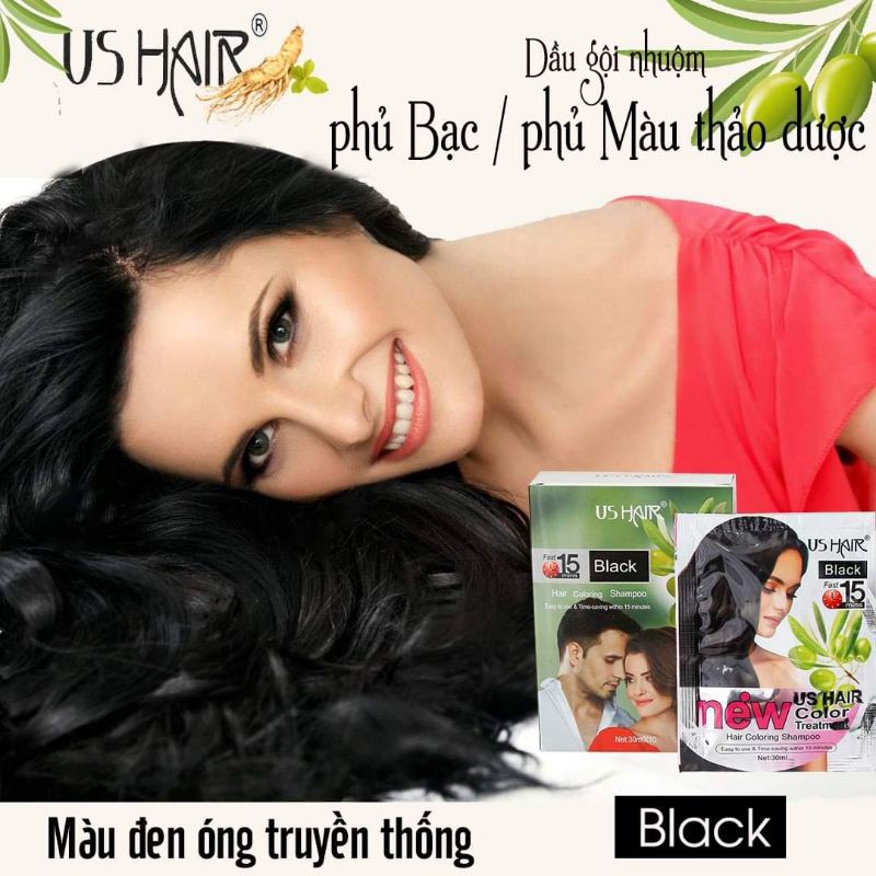 dầu gội thảo dược nhuộm tóc USA US HAIR | BigBuy360 - bigbuy360.vn