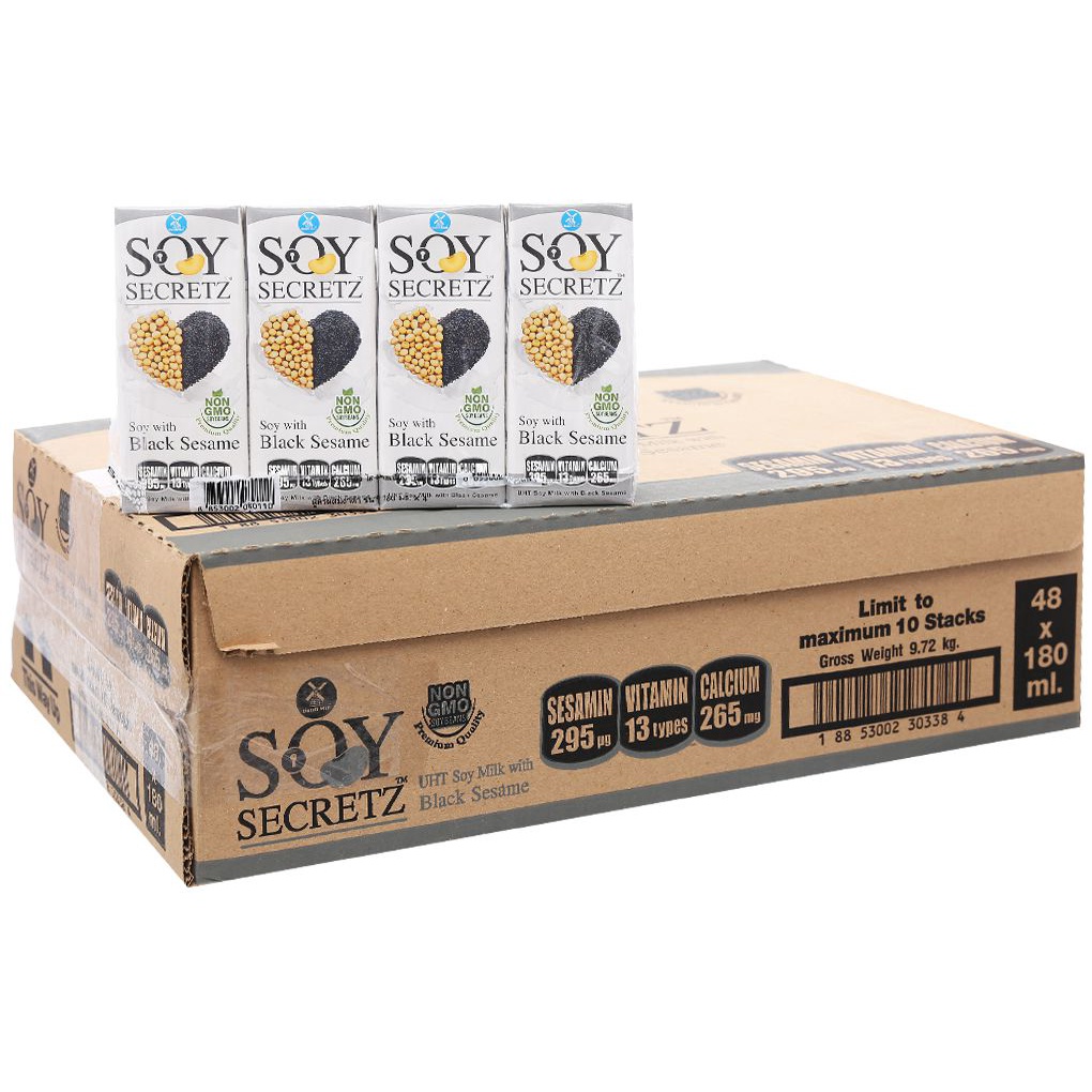 1 Thùng sữa đậu nành Mè Đen Soy secretz nhập khẩu Thái Lan
