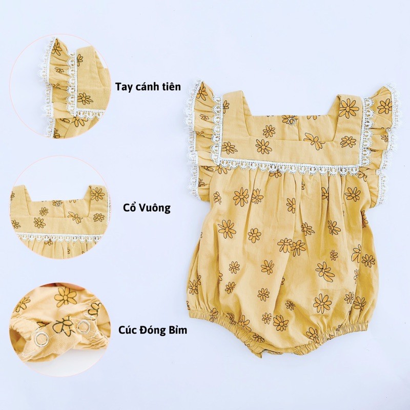 Bodysuit hoa cúc chất thô cho bé sơ sinh đến 1 tuổi Royalkids