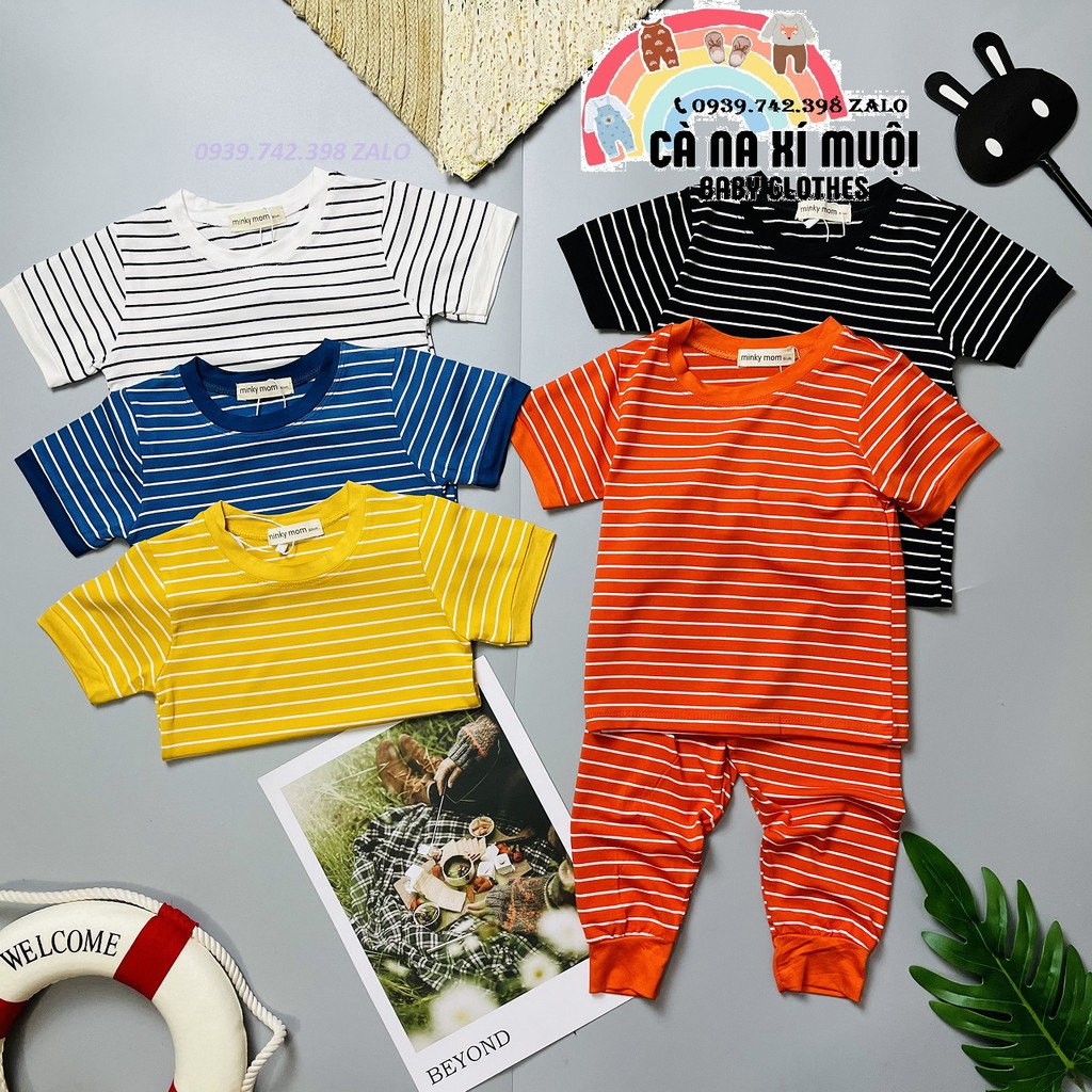 FULLSIZE(7-26kg)Bộ Minky Mom SọcFREE SHIP Cotton Lạnh Hàng Chuẩn Họa Tiết Dể Thương Cho Bé Gái Bé Trai