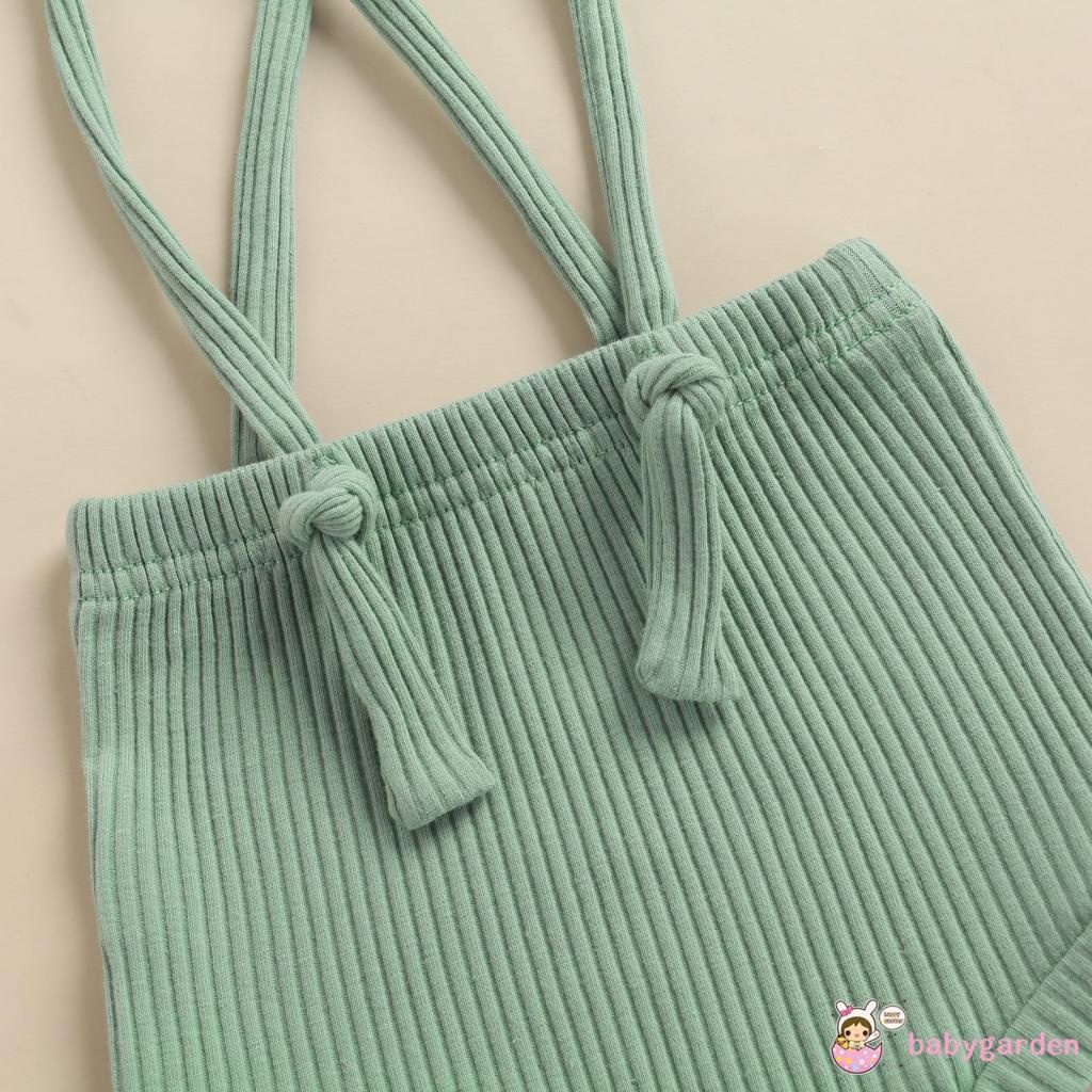 Quần yếm ngắn màu trơn có thể điều chỉnh phong cách mùa hè xinh xắn dành cho bé