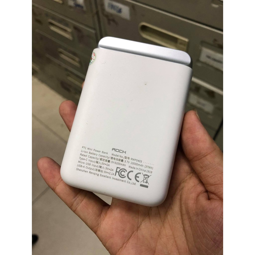 Sạc Pin Dự Phòng Chính Hãng 10000 mAh Power Bank Rock P71