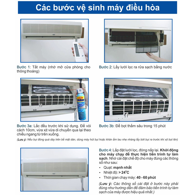 Dung Dịch Làm Sạch Máy Lạnh Mr MCKENIC Air Conditioner Cleaner