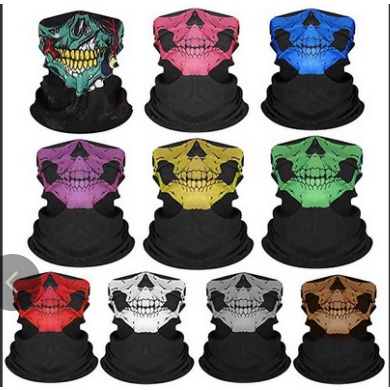 Mosoworld Khăn Choàng Cổ Bandana Chống Nắng Ma Thuật Không Đường May Hình Đầu Lâu Dành Cho Nam Nữ Đi Xe Đạp Ngoài Trời