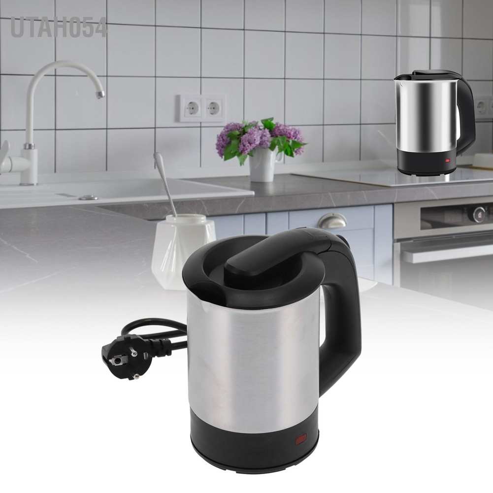 Set ấm đun nước bằng điện nhỏ gọn 0.5l thép không gỉ tự động ngắt điện eu 220v
