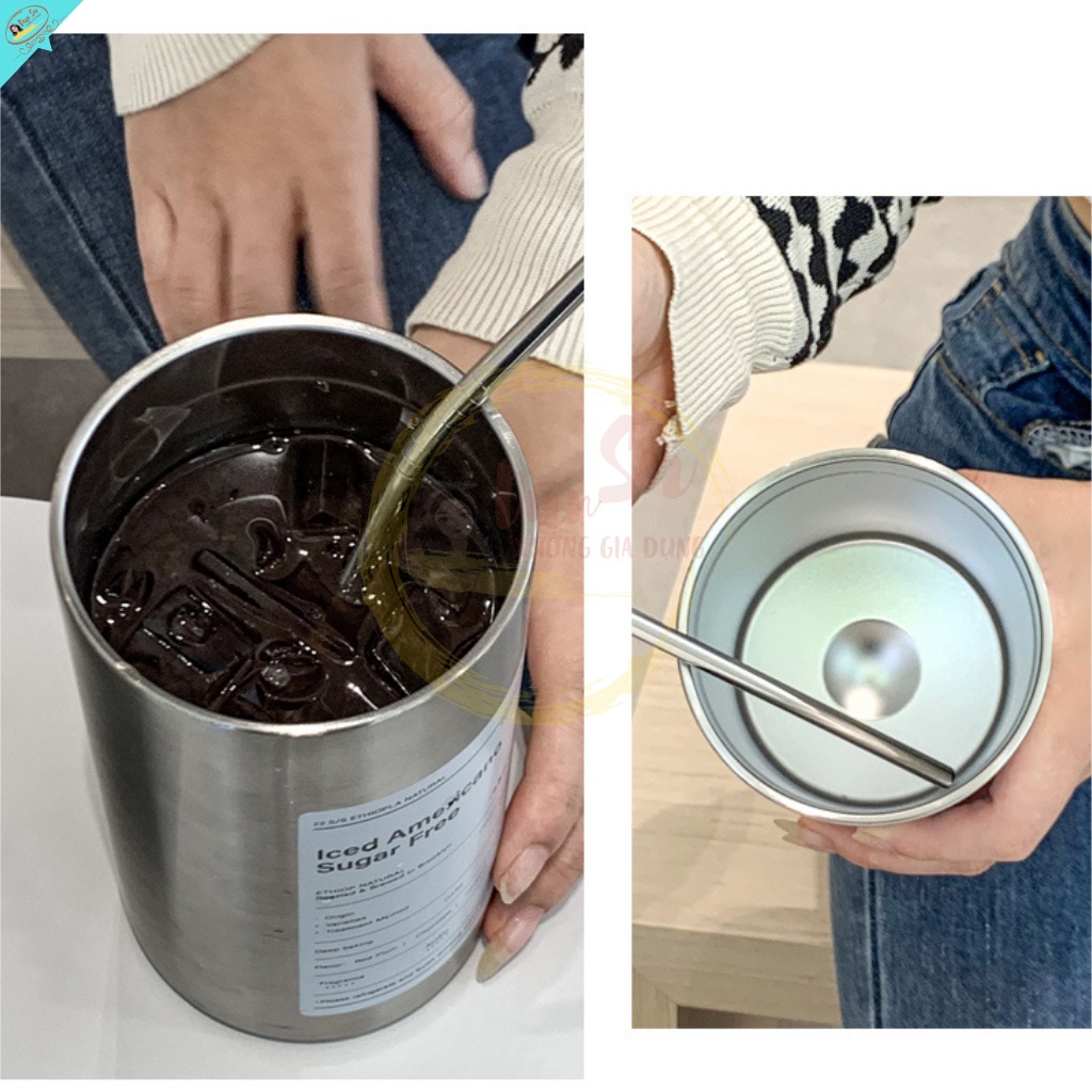 Cốc Giữ Nhiệt INOX Chống Rò Kèm Ống Hút, Dung Tích 0,6L Giữ Nhiệt 6-8 Tiếng
