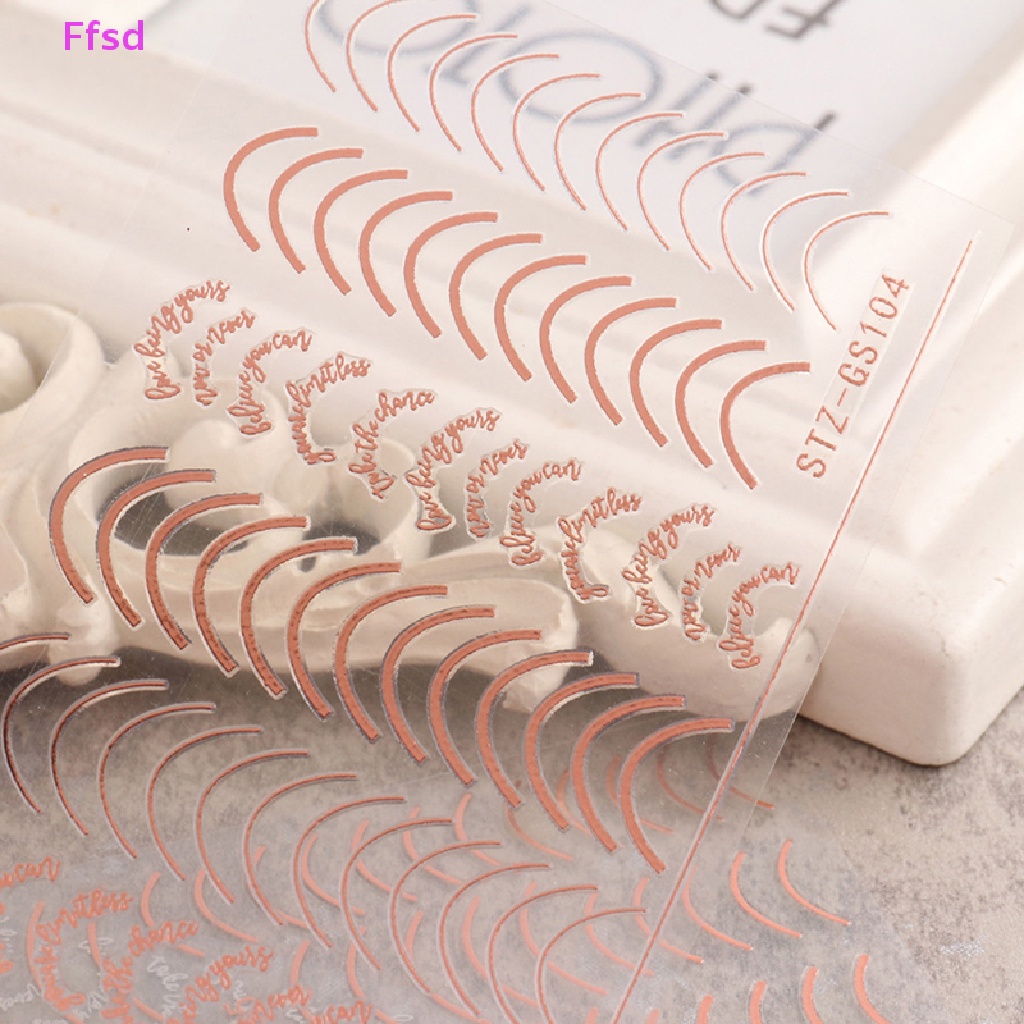 Miếng Dán Trang Trí Móng Tay 3D DIY Hình Chữ Cái Màu Vàng Hồng