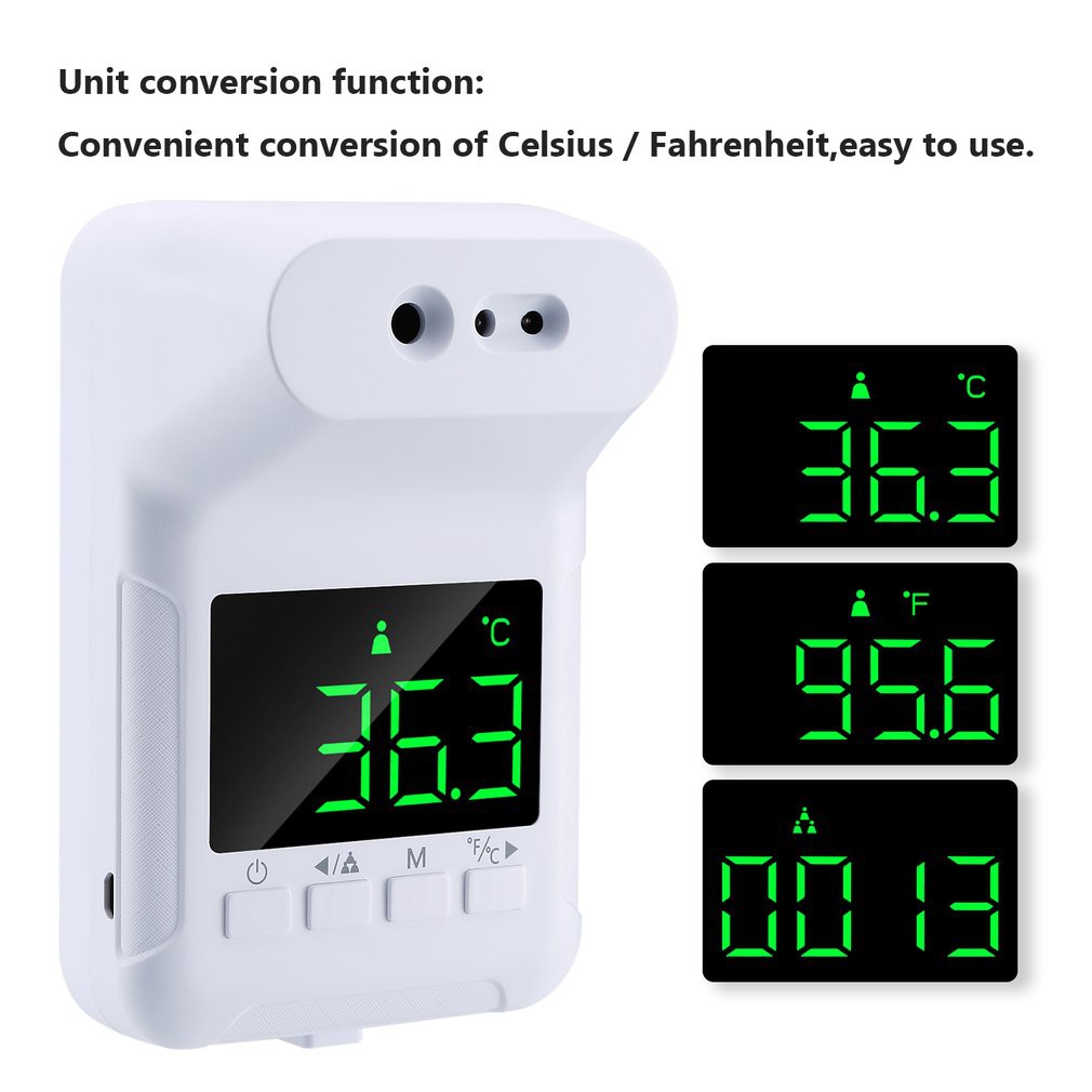 K3 Nhiệt kế hồng ngoại không tiếp xúc Nhiệt kế treo tường Độ chính xác cao Nhiệt kế cảm ứng tự động để bàn