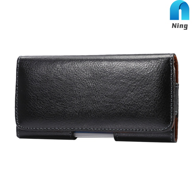 Ning Túi Đựng Điện Thoại Đeo Ngang Hông Họa Tiết Da Trái Vải Một Lớp Thông Dụng Tương Thích Với iPhone