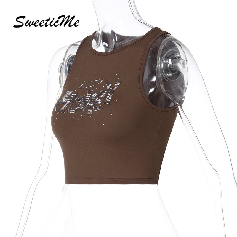 Áo Tank Top Không Tay In Chữ Quyến Rũ Hàng Mới Dành Cho Nữ