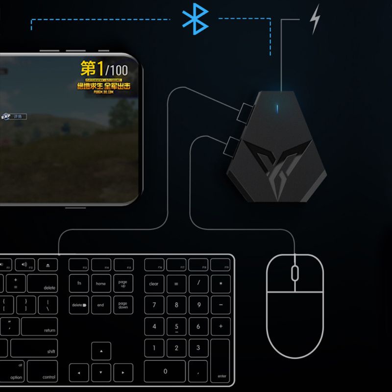 Thiết Bị Chuyển Đổi Chuột Và Bàn Phím Không Dây Kết Nối Bluetooth Hỗ Trợ Chơi Game Trên Điện Thoại Di Động