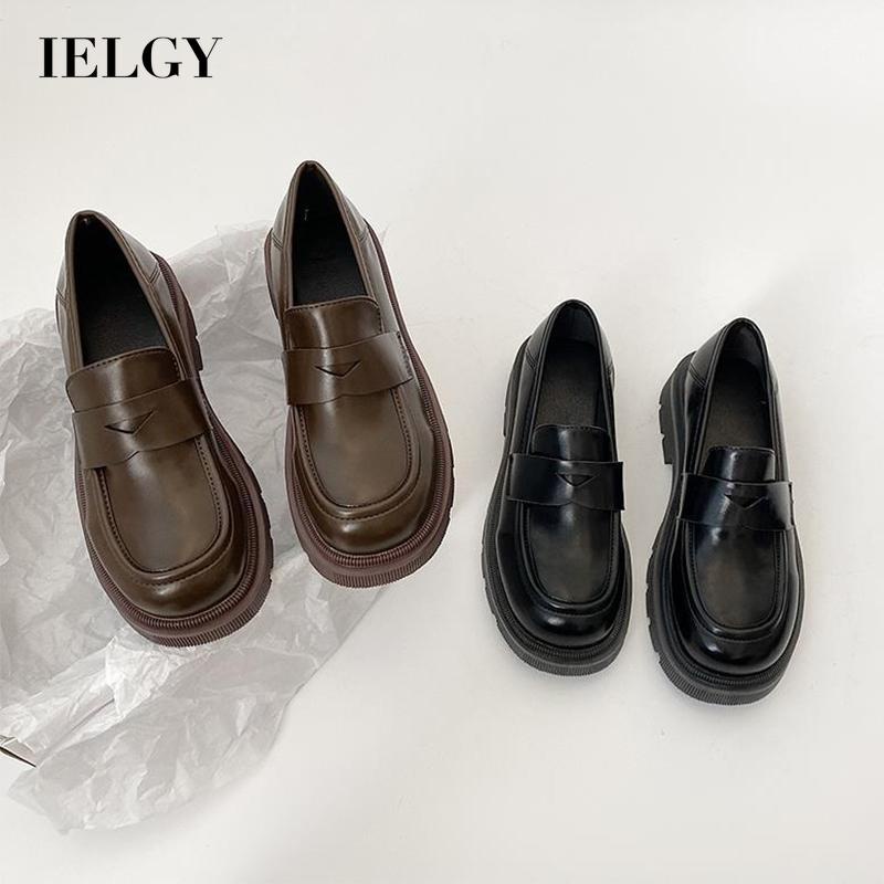 Giày da IELGY phong cách retro Anh Quốc cổ điển hợp thời trang cho nữ