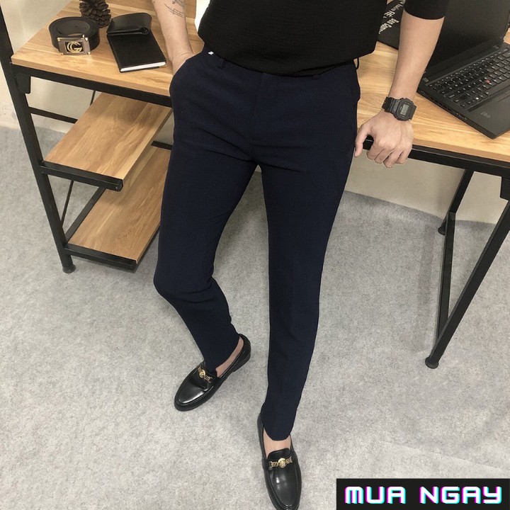 Quần âu nam dáng côn mặc công sở cao cấp, vải co giãn thoải mái | BigBuy360 - bigbuy360.vn