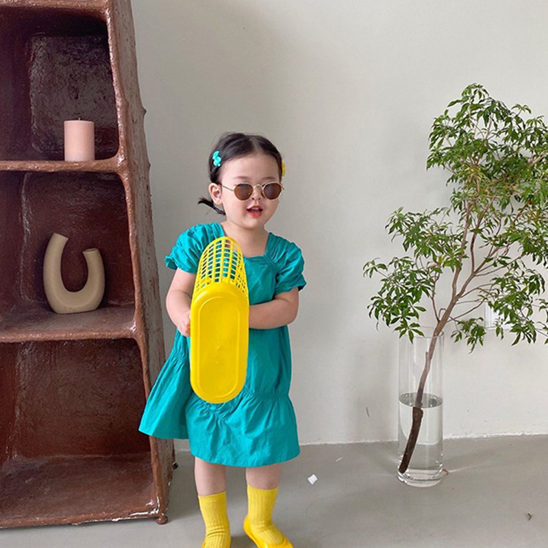 Đầm Công Chúa Tay Ngắn Màu Trơn Se7en Cho Bé Gái