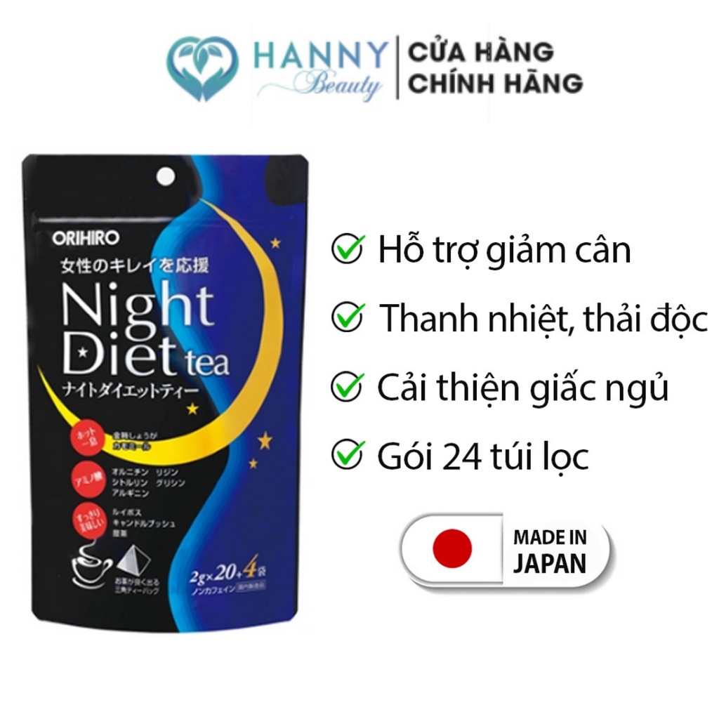 Trà Giảm Cân Night Diet Tea Orihiro Nhật Bản 20 Gói