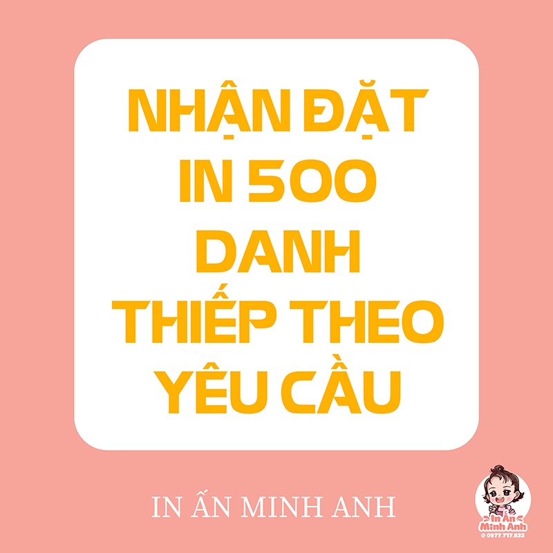 Danh Thiếp Đặt In Theo Yêu Cầu 500 Cái (Thẻ Tích Điểm, Thẻ Cảm Ơn, Namecard, Tag Quần Áo, Voucher Khuyến Mại)