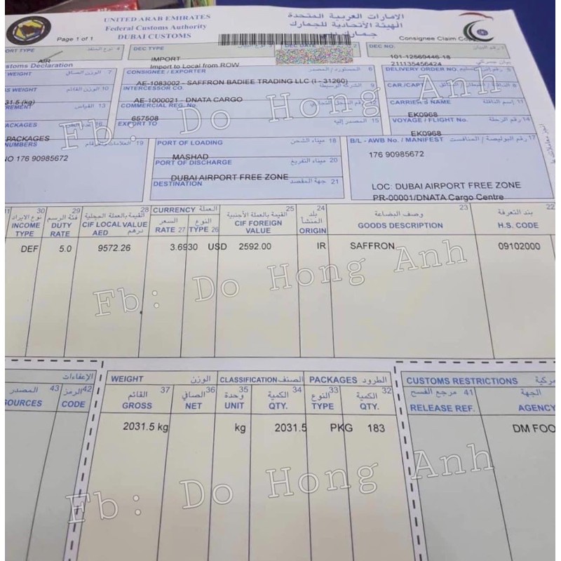 Saffron Bahraman Negin nhụy hoa nghệ tây (đủ bill) | BigBuy360 - bigbuy360.vn