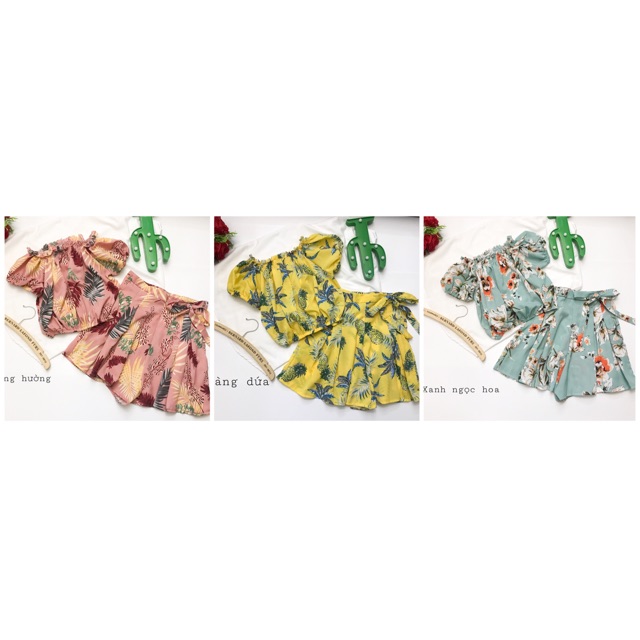 Set bộ voan trễ vai nữ