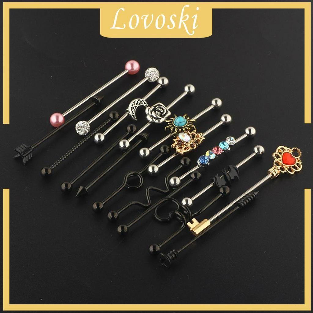 Set 18 Khuyên Tai Bằng Thép Không Gỉ 14g 38mm 1 1 / 2 &quot;Inch