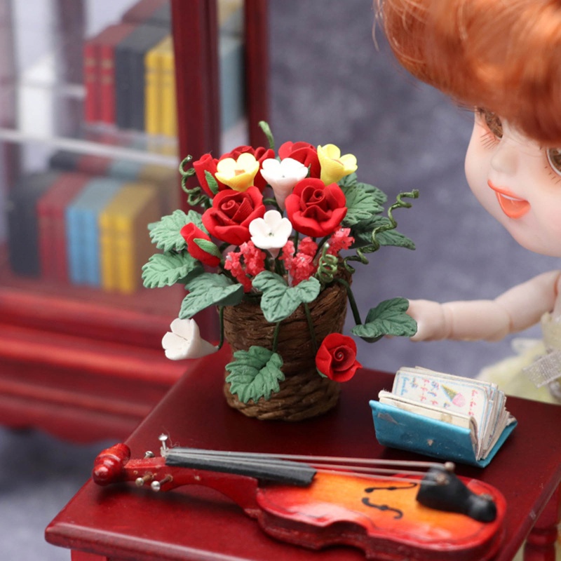 Mô Hình Chậu Hoa Mini 1 / 12 Dùng Trang Trí Nhà Búp Bê