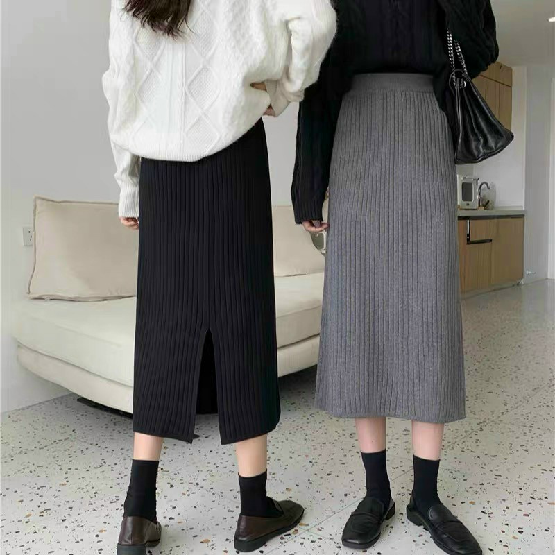 Chân Váy Dài Len Tăm Lưng Cao Xẻ Sau FreeSize Phong Cách Hàn Quốc Chất Len Mềm Dày Dặn 2021 C. Novembre CV01 | BigBuy360 - bigbuy360.vn