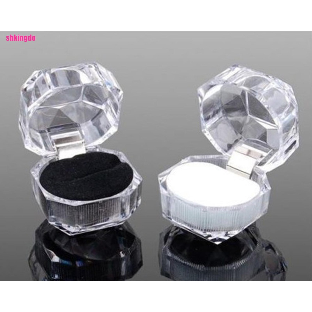 Set 5 hộp đựng nhẫn bằng acrylic trong suốt
