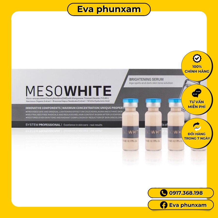 [Siêu sale] Cấy phấn mesowite giúp da trắng đẹp mịn và đều màu