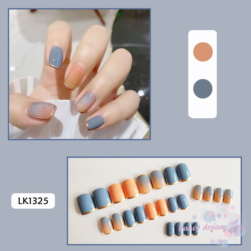 Set 24 Móng Tay Giả Chống Thấm Nước Có Họa Tiết Dễ Thương