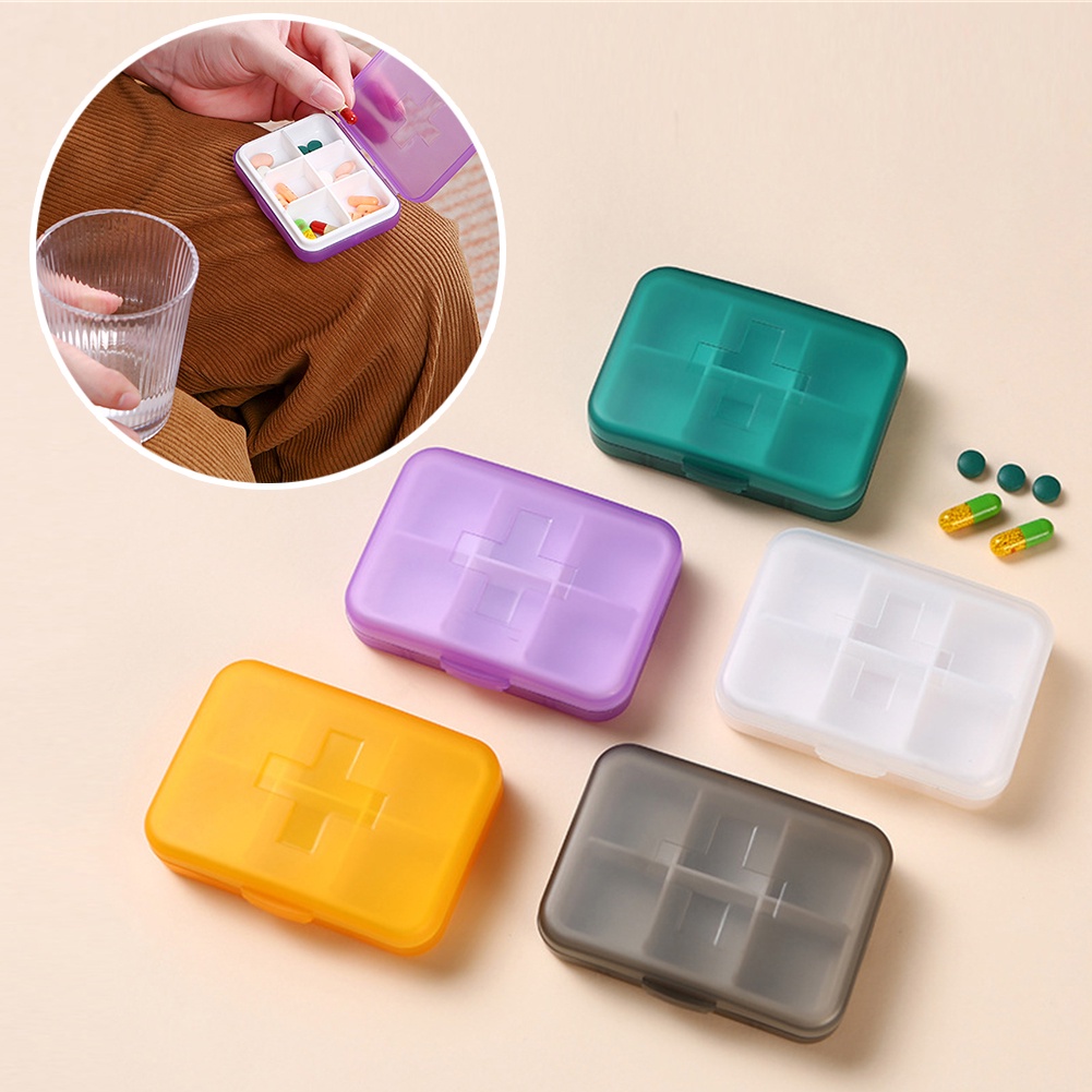 Hộp Đựng Thuốc 6 Ngăn Bằng Nhựa Chống Nước Tiện Dụng
