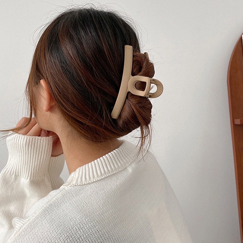 Kẹp Tóc Màu Khaki Phong Cách Vintage Thời Trang Cho Nữ