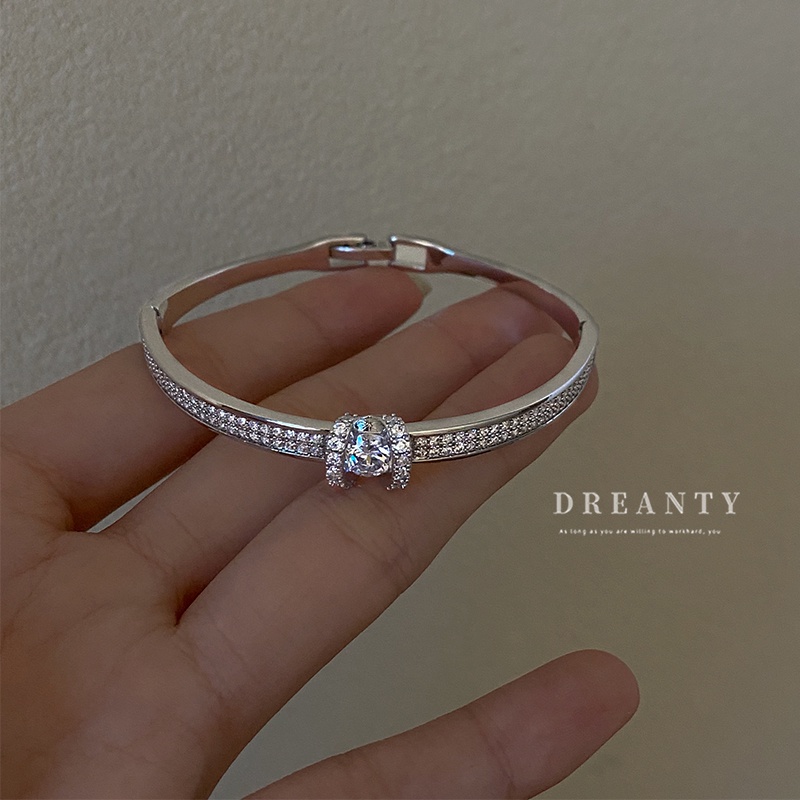 Vòng Đeo Tay Kèm Nhẫn Kim Cương Thời Trang Hàn Quốc Đơn Giản Cho Nữ