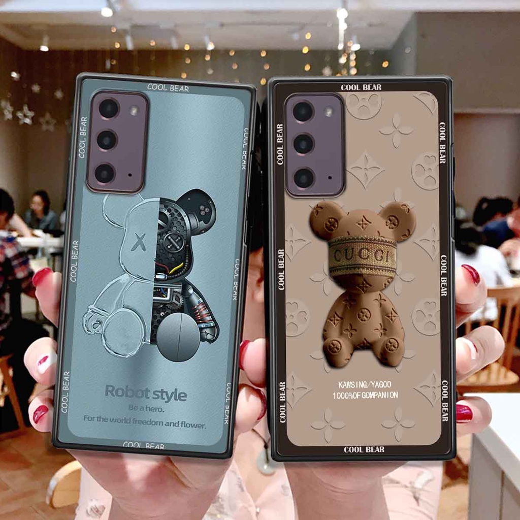 Ốp Samsung Note 20 bear brick, gấu đáng yêu, dễ thương