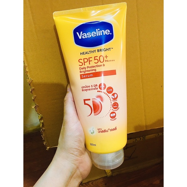 Sữa dưỡng thể Vaseline 50x Thái Lan trắng da chống nắng mẫu mới 300ml