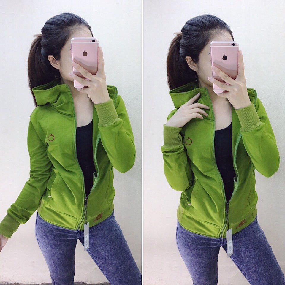 Áo khoác da cá thêu chữ