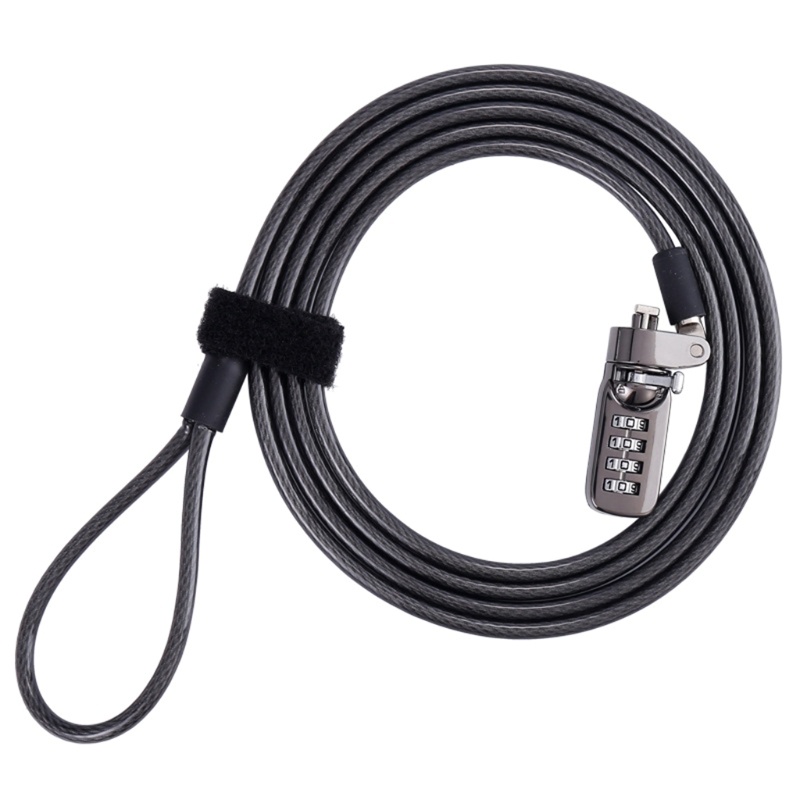 Bộ Ổ Khóa LIDU1 Chất Lượng Cao Kèm Dây Cáp 1.9M Màu Đen Chống Trộm Tiện Dụng Cho PC / Laptop