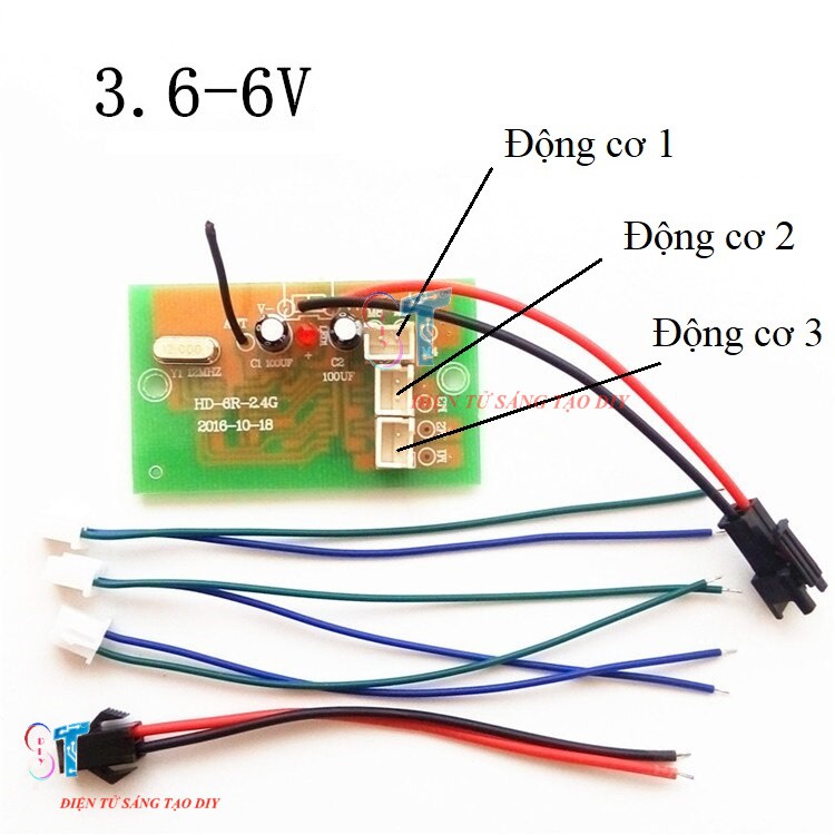 Mạch Thu Phát 2.4G Điều Khiển 6 Kênh 6-15V