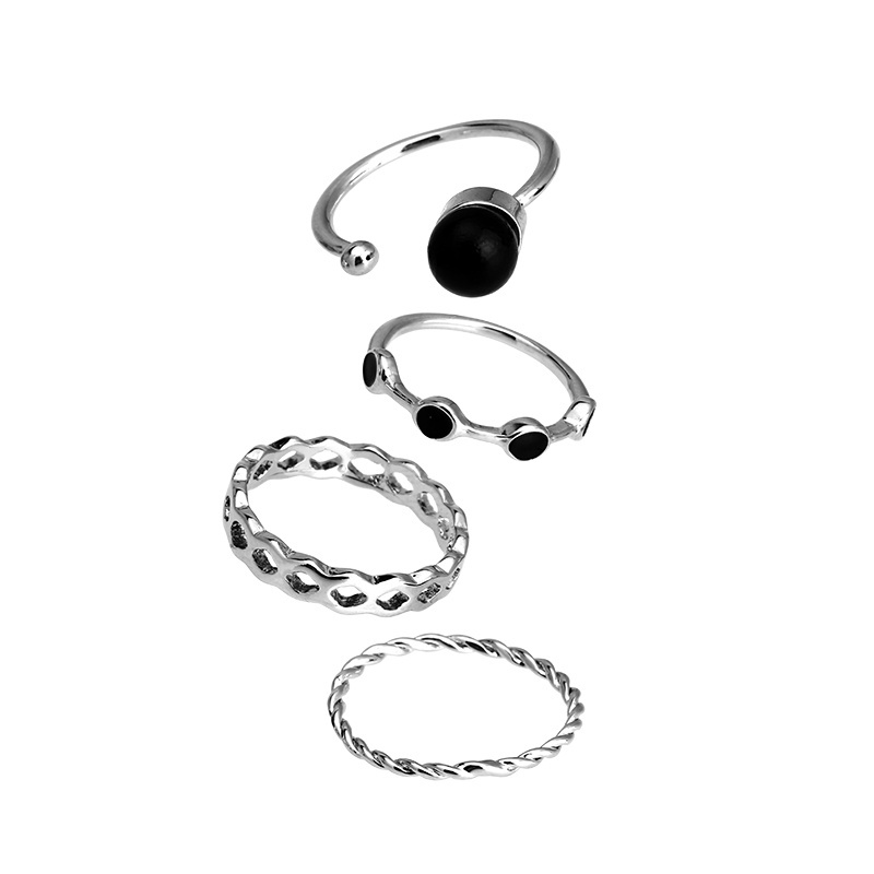 Bộ Bốn Nhẫn Trang Trí Phong Cách Hip Hop Cổ Điển 19565