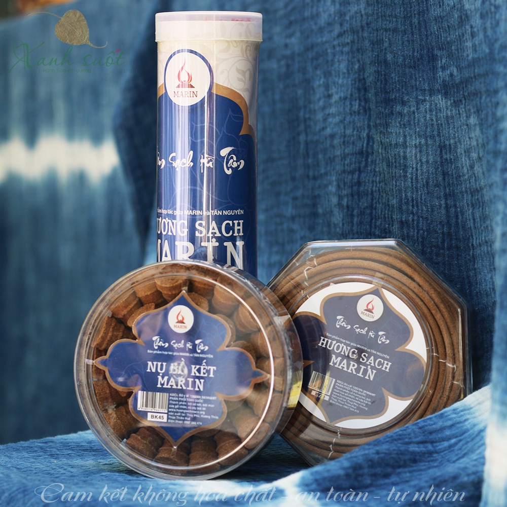 [Marin] Hương Bài Truyền Thống-Không Đậu Tàn, Không Hóa Chất, An Toàn Traditional Dianelle Backflow Incense [Xanh Suốt]