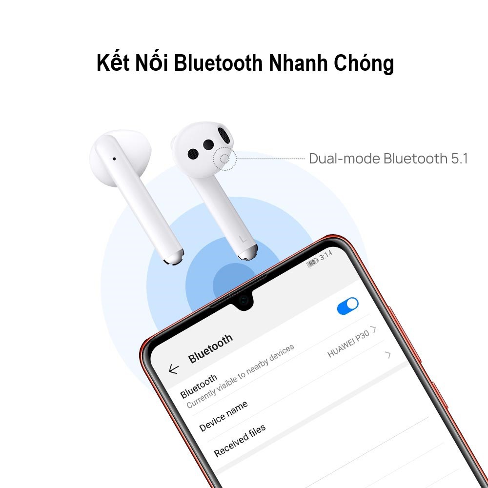 [Mã ELHWSEP2 giảm 5% đơn 500K] Tai nghe Bluetooth Huawei FreeBuds 3