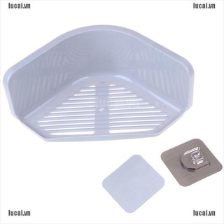[LUCAI&COD]Suction Cup Corner Shower Shelf Bathroom Shampoo Holder Kitchen Storage Rack